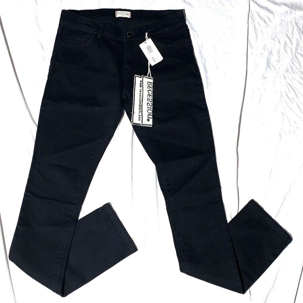 Recession Women's Black Cotton Blend Stretch Jeans